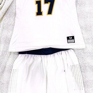 Nike Embroidered White Sports Jersey and Shorts Set